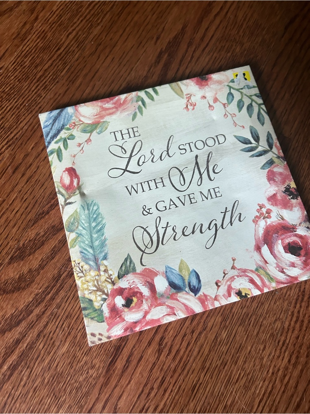 Floral 'The Lord Stood With Me' Wall Plaque - Pink